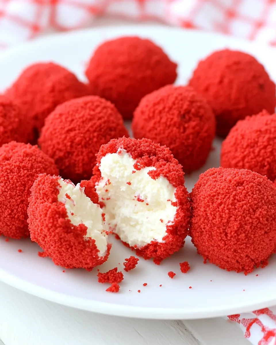 Easy Red Velvet Cheesecake Bites food shot
