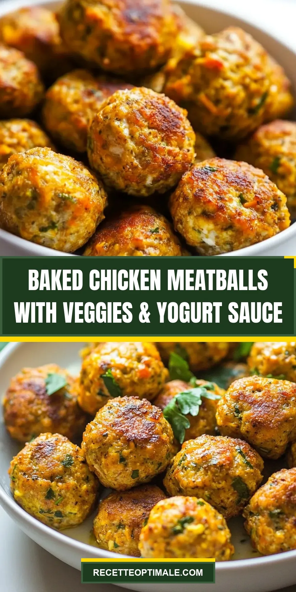 How To Make Healthy Baked Chicken Meatballs With Veggies & Yogurt Sauce