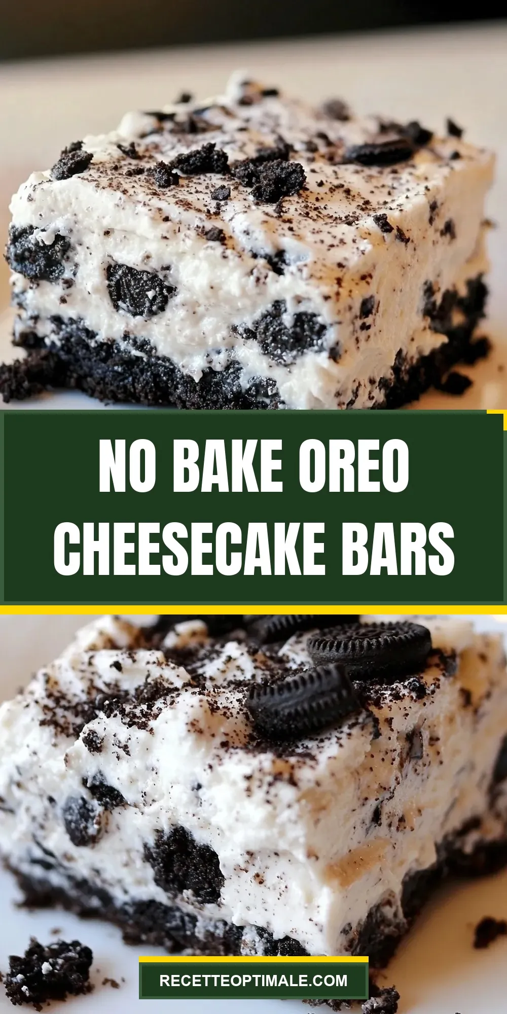 No Bake Oreo Cheesecake Bars (Creamy & Delicious)